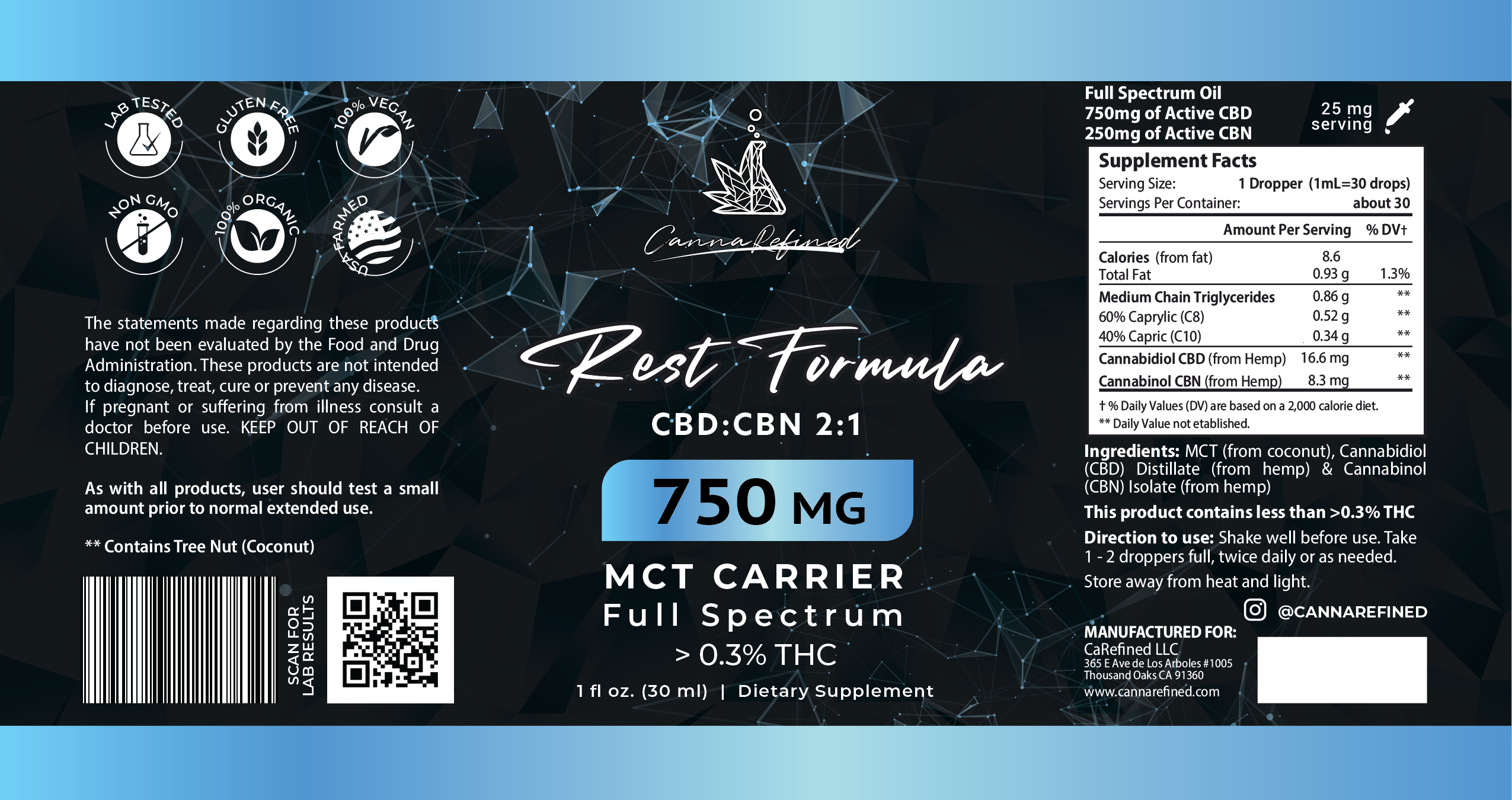 Organic CBD/CBN Oil [Full-Spectrum] in MCT