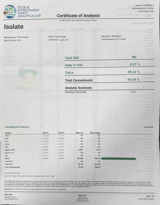 THCa Isolate Powder <98%